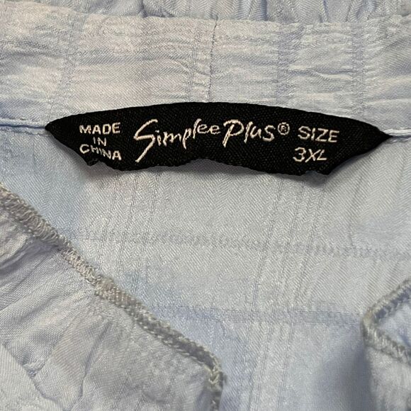 Simplee Plus Dress 3X Light Blue Coquette Cottagecore Lagenlook Fairy Trapeze - Picture 5 of 13